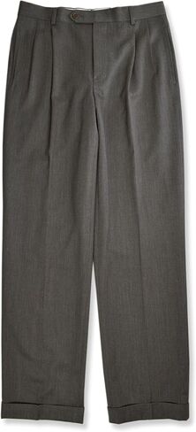 Brooks Brothers Mens Madison Traditional Fit Pleated Front Cuffed Wool Pants, in Kuwait