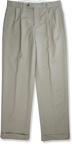 Brooks Brothers Mens Madison Traditional Fit Pleated Front Cuffed Wool Pants, in Kuwait