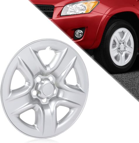 أغطية غطاء عجلة G-PLUS من الكروم، متوافقة مع Toyota RAV4 2006-2011/ Toyota RAV4 (البنزين) 2012 17x6-1/2 غطاء غطاء محور العجلة جلد فضي 69506 in Saudi Arabia