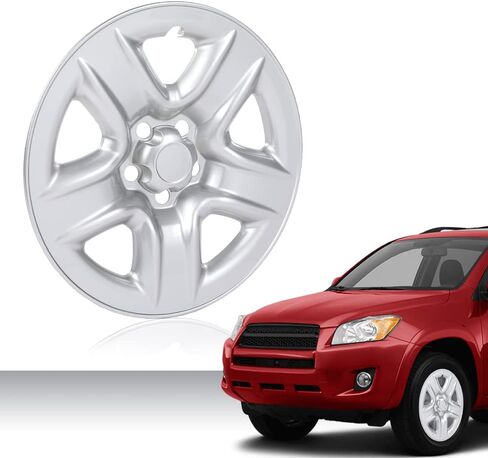 أغطية غطاء عجلة G-PLUS من الكروم، متوافقة مع Toyota RAV4 2006-2011/ Toyota RAV4 (البنزين) 2012 17x6-1/2 غطاء غطاء محور العجلة جلد فضي 69506 in Saudi Arabia