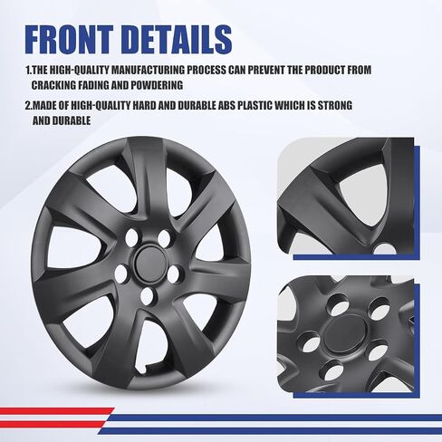 NIXON OFFROAD 16 بوصة Hubcaps لسيارة Toyota Camry (بما في ذلك الهجين) 2007-2011 [عجلة فولاذية مناسبة فقط] غطاء حافة العجلة (مجموعة من 4) أغطية محور PP بديلة للسيارة (ورنيش، 5092GStyle) in Saudi Arabia