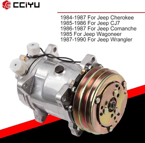 CCIYU A/C Compressor with Clutch Fit for Jeep CJ7 2.5L 1985-1986 for Jeep Wrangler 2.5L1987 1988 1989-1990 AC Compressor with Clutch Air Conditioning Compressor for 1520592 in Saudi Arabia