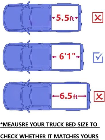 غطاء تونيو ناعم قابل للطي مقاس 6'1 بوصة متوافق مع 1986-1997 Nissan Pickup & D21 غطاء سرير شاحنة طويل من الفينيل | Fleetside | مناسب لمسار مرافق المصنع in Kuwait