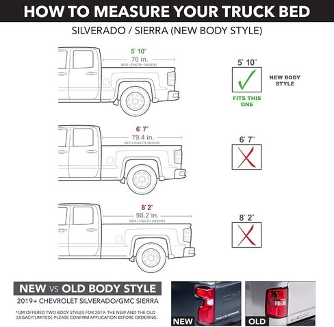 RealTruck Extang غطاء تونيو لسرير الشاحنة قابل للطي الصلب ALX | 88445 | يناسب سرير 2014-2019 Chevy/GMC Silverado/Sierra 1500 مقاس 5 أقدام و9 بوصات (69.3 بوصة) in Saudi Arabia