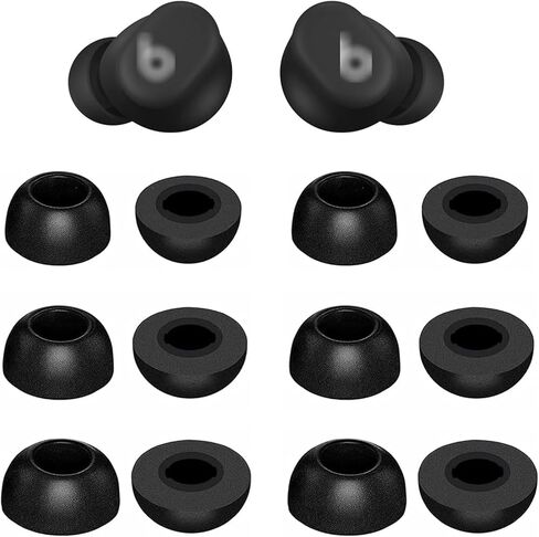 ALXCD Eartips Compatible with Beats Solo Buds, S/M/L 3 Sizes 6 Pairs Soft Silicon Earbuds Tips Replacement Ear Tips, Compatible with Beats Solo Buds, Matte Black in Kuwait