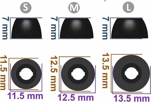ALXCD Eartips Compatible with Beats Solo Buds, S/M/L 3 Sizes 6 Pairs Soft Silicon Earbuds Tips Replacement Ear Tips, Compatible with Beats Solo Buds, Matte Black in Kuwait