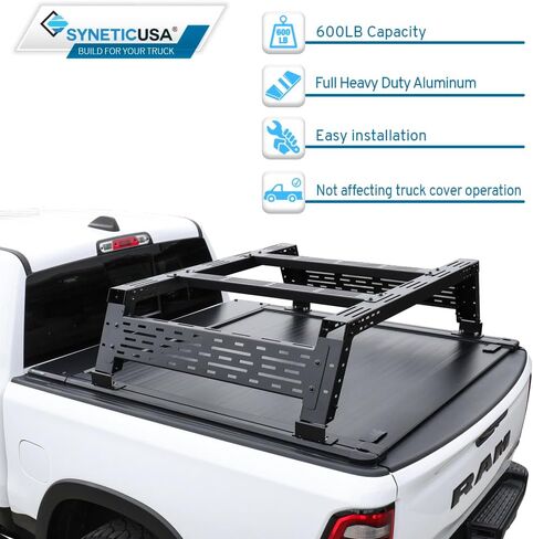 غطاء تونيو صلب قابل للسحب من Syneticusa MR مع حامل يناسب 2007-2025 Chevy Silverado 1500/GMC Sierra 1500 6'6" 79.4" سرير شاحنة مقاوم للماء على الطرق الوعرة in Saudi Arabia