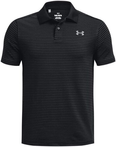 Under Armour Boy's Performance Novelty Polo (Big Kids) Black/Rebel Pink/Black LG (14-16 Big Kid) in Kuwait