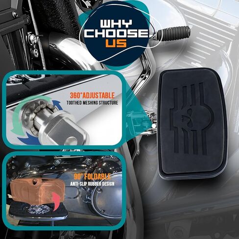 لوح قدم للسائق Footpeg Passenger Peg من أجل Honda Shadow Spirt Aero Phantom Magna Stateline Fury Vtx VT750 VTX1800 VT1100 VT1300 إلخ (جمجمة، أسود لامع) in Kuwait
