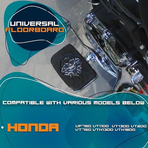 لوح قدم للسائق Footpeg Passenger Peg من أجل Honda Shadow Spirt Aero Phantom Magna Stateline Fury Vtx VT750 VTX1800 VT1100 VT1300 إلخ (جمجمة، أسود لامع) in Kuwait