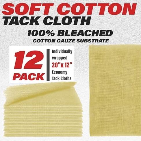 Tack Cloths for Removing Dust - 12 Gerson Blend Prep Tack Cloths, Synthetic Mesh Tack Cloth for Dust Removal, Durable Painting Rags, Dry Tack Cloth Rags, Woodworking and Automotive Paint Rags (9x18") in Saudi Arabia