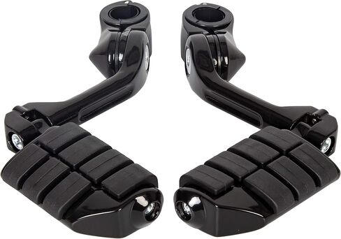1.25'' Long Highway Foot Pegs Compatible with Harley Softail Sporster Dyna Road King Electra Glide Street Glide Models w/Quick Clamps Footpegs Black in Saudi Arabia
