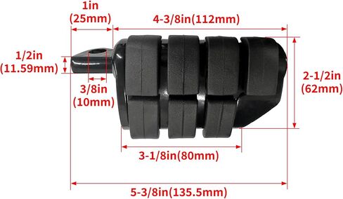 1.25'' Long Highway Foot Pegs Compatible with Harley Softail Sporster Dyna Road King Electra Glide Street Glide Models w/Quick Clamps Footpegs Black in Saudi Arabia