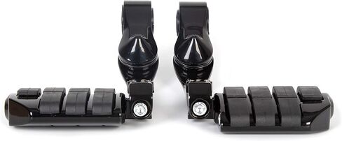 1.25'' Long Highway Foot Pegs Compatible with Harley Softail Sporster Dyna Road King Electra Glide Street Glide Models w/Quick Clamps Footpegs Black in Saudi Arabia