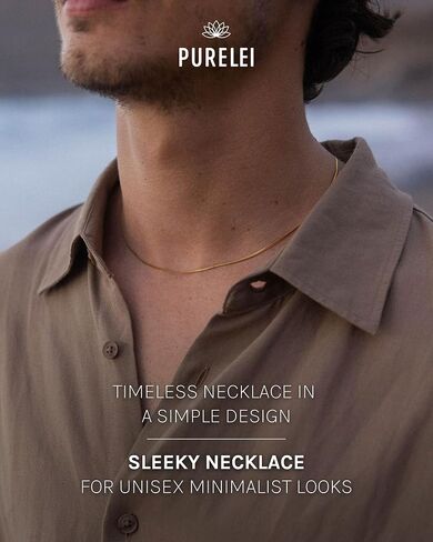 قلادة Purelei® Sleeky - مجوهرات من الفولاذ المقاوم للصدأ - سلسلة مقاومة للماء - طول قابل للتعديل 15.75-17.72 بوصة - مجوهرات عصرية لمظهرك الفردي in Saudi Arabia