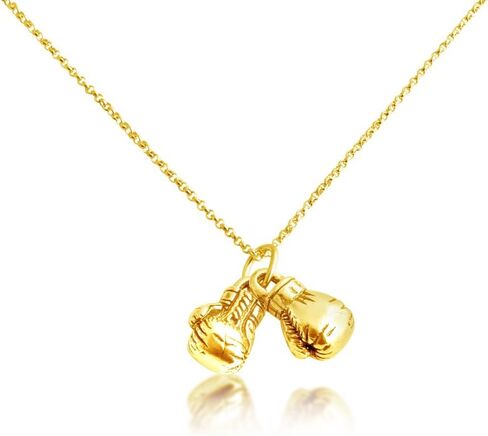 Gold Plated Silver Necklace 3D Boxing Gloves Pendant Necklace in Kuwait