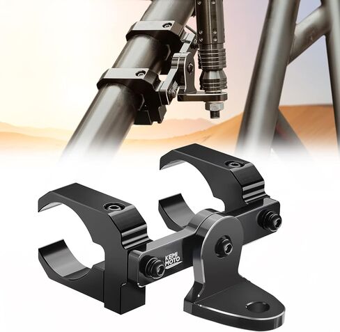 KEMIMOTO ترقية UTV سوط جبل 2PCS، المشابك المزدوجة 1.5 "-2" لفة قفص الألومنيوم سوط ضوء تصاعد قوس العلم جبل، متوافق مع Can Am Maverick X3 Polaris Pro RZR Kawasaki Talon in Kuwait