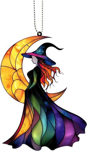 Spooky Witch Car Hanging Accessories,Halloween Christmas Tree Witch Rides The Broom,Party Indoor Outdoor Home Tree Decorations,for Friends and Family Goth Lovers Gifts (Witch Rides) in Kuwait