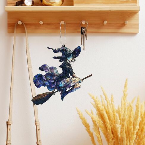 القمر الساحرة السيارة شنقا زخرفة لطيفة خلفية الرؤية الخلفية مرآة الديكور مرآة السحر السيارة ديكورات داخلية للفتيات والنساء هدية لعشاق القوطي (لون القمر الساحرة) in Kuwait