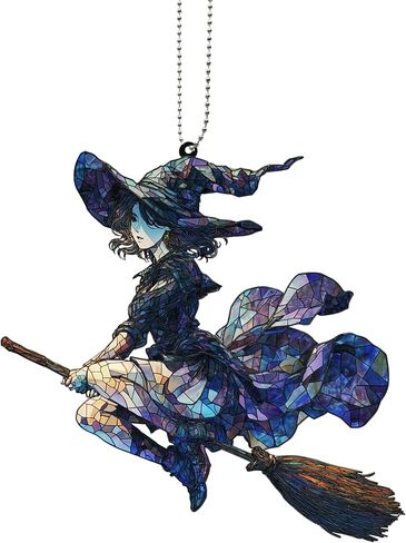 القمر الساحرة السيارة شنقا زخرفة لطيفة خلفية الرؤية الخلفية مرآة الديكور مرآة السحر السيارة ديكورات داخلية للفتيات والنساء هدية لعشاق القوطي (لون القمر الساحرة) in Kuwait