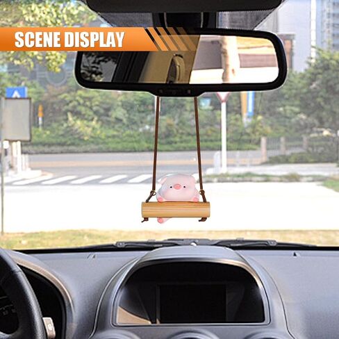 Cute Swinging Giraffe Car Mirror Hanging Accessories, Car Rear View Mirror Charm, Funny Auto Interior Pendant Ornament, Vehicle Lucky Decoration Present for Men Women (Giraffe) in Saudi Arabia