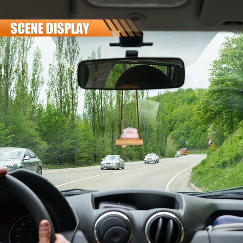 Cute Swinging Giraffe Car Mirror Hanging Accessories, Car Rear View Mirror Charm, Funny Auto Interior Pendant Ornament, Vehicle Lucky Decoration Present for Men Women (Giraffe) in Saudi Arabia
