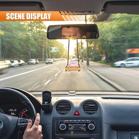 Cute Swinging Giraffe Car Mirror Hanging Accessories, Car Rear View Mirror Charm, Funny Auto Interior Pendant Ornament, Vehicle Lucky Decoration Present for Men Women (Giraffe) in Saudi Arabia