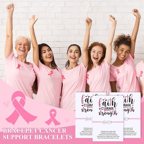 25/50 Pcs Breast Cancer Awareness Bracelet Gift for Woman Adjustable Pink Ribbon Bracelets Breast Cancer Survivor Gifts Jewelry in Saudi Arabia