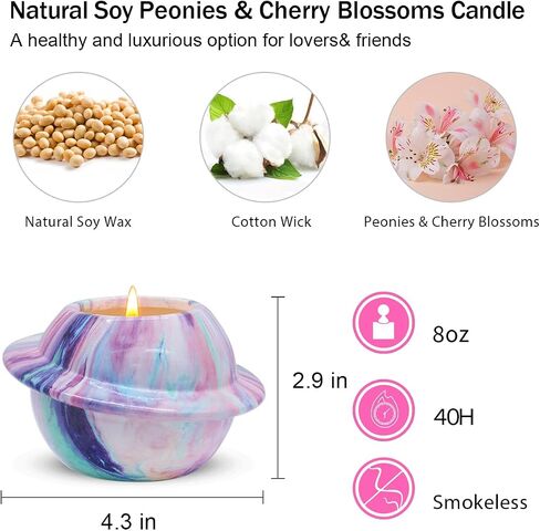 Premium Scented Candle - Strong Rose, 8 Oz Large Jar, Pink Ceramic, 100% Natural Soy, Non-Toxic, Ideal for Aromatherapy, Gifts & Home Décor in Saudi Arabia