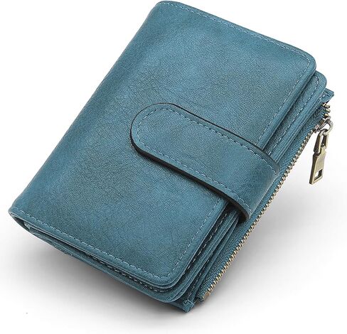 RFID Blocking Wallet for Women Vegan Leather Tri-Fold with Zipper Coin Pocket 12 Card Slots Anti-Theft Clasp Waterproof Slim Design 17 Pockets Holds Cards Cash SIM (Brown) in Saudi Arabia