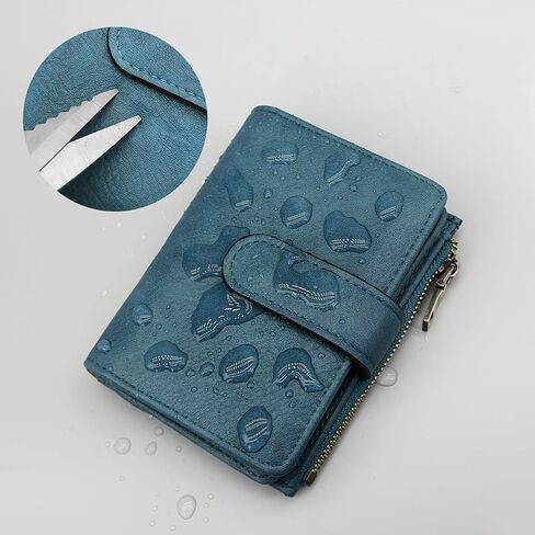 RFID Blocking Wallet for Women Vegan Leather Tri-Fold with Zipper Coin Pocket 12 Card Slots Anti-Theft Clasp Waterproof Slim Design 17 Pockets Holds Cards Cash SIM (Brown) in Saudi Arabia