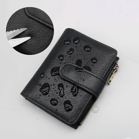 RFID Blocking Wallet for Women Vegan Leather Tri-Fold with Zipper Coin Pocket 12 Card Slots Anti-Theft Clasp Waterproof Slim Design 17 Pockets Holds Cards Cash SIM (Brown) in Saudi Arabia