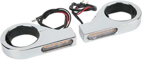 Motorcycle LED Turn Light, 2 Wires 12V Motorcycle Turning Indicator Energy Saving for 41mm Fork Tubes (Electroplating) in Saudi Arabia