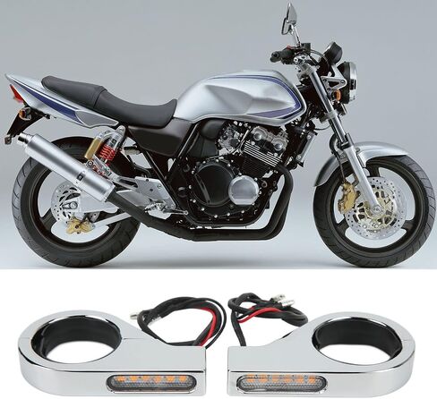 Motorcycle LED Turn Light, 2 Wires 12V Motorcycle Turning Indicator Energy Saving for 41mm Fork Tubes (Electroplating) in Saudi Arabia