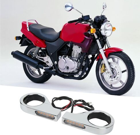 Motorcycle LED Turn Light, 2 Wires 12V Motorcycle Turning Indicator Energy Saving for 41mm Fork Tubes (Electroplating) in Saudi Arabia