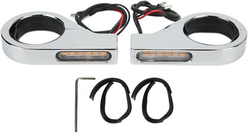 Motorcycle LED Turn Light, 2 Wires 12V Motorcycle Turning Indicator Energy Saving for 41mm Fork Tubes (Electroplating) in Saudi Arabia
