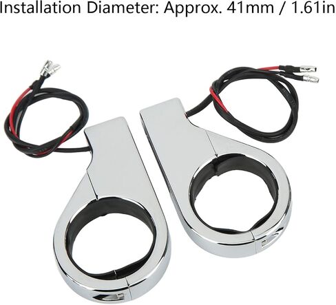 Motorcycle LED Turn Light, 2 Wires 12V Motorcycle Turning Indicator Energy Saving for 41mm Fork Tubes (Electroplating) in Saudi Arabia