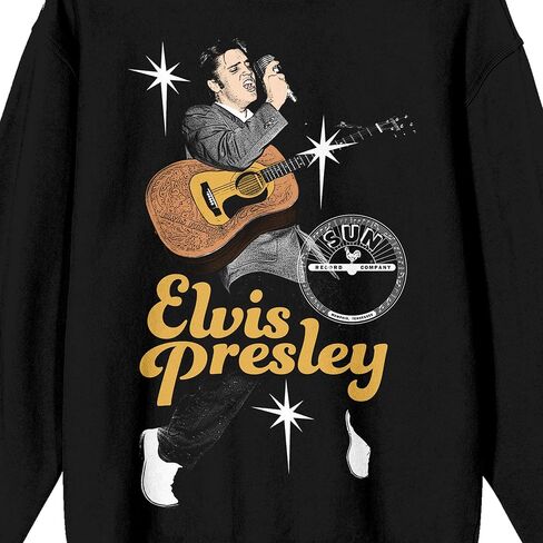Sun Records Elvis Presley Adult Black Crew Neck Sweatshirt in Saudi Arabia