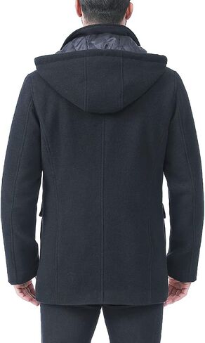 BGSD Men Kenneth Wool Blend Single Breasted Walking Car Coat with Removable Bib (Also available in Big and Tall) in Saudi Arabia