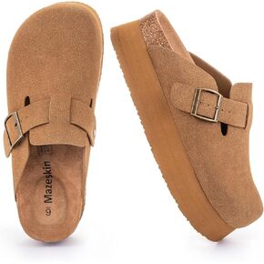 شباشب من الجلد الطبيعي من mazeskin مع دعم للقوس، جزء علوي من الجلد السويدي الصناعي المقاوم للماء، وسادة قدم لتقويم العظام لتخفيف التهاب اللفافة الأخمصية in Kuwait