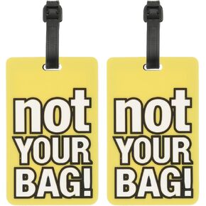 PATIKIL Luggage Tags (Not Your Bag), 2Pcs PVC Funny Travel Baggage Bag Tags Suitcase Identifier Labels for Women Men, Hot Pink in Kuwait