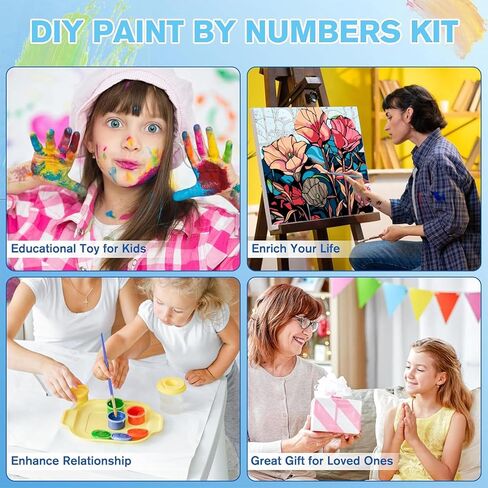 مجموعة مكونة من 6 قطع طلاء بالأرقام للبالغين، مجموعات طلاء للبالغين على المناظر الطبيعية القماشية، مجموعة طلاء المناظر الطبيعية حسب الأرقام، أعمال فنية ملونة مثالية كهدية لديكور حائط المنزل (12 × 16 بوصة) in Kuwait