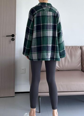 FTCayanz Women's Flannel Shacket Plaid Jacket Button Down Long Sleeve Shirts Casual Coats with Pockets in Saudi Arabia