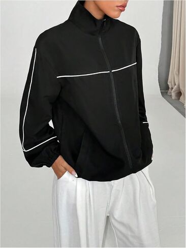 SOLY HUX Women's Zip Up Collared Lightweight Jacket Long Sleeve Athletic Sports Fall Outerwear in Saudi Arabia