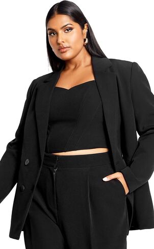 City Chic Plus Size Jacket, Oversized Alexis Blazer Jacket in Saudi Arabia