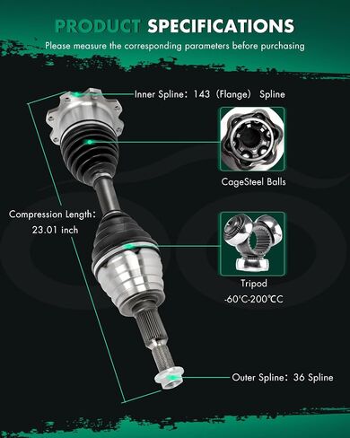 SCITOO Front CV Axle Shaft Assembly Compatible with 2011-2014 for Chevrolet Silverado 3500 HD,2011-2014 for GMC Sierra 2500 HD,2011-2014 for GMC Sierra 3500 HD 25856606 in Saudi Arabia
