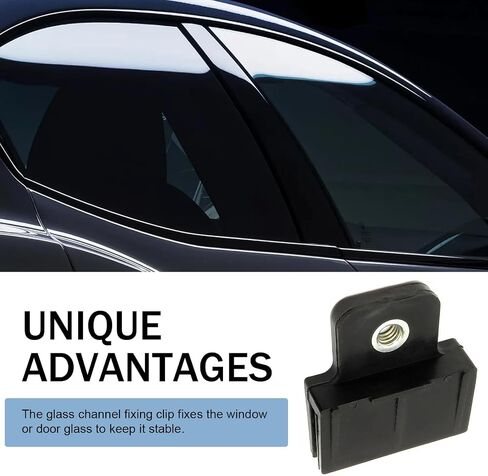 2 PCS Car Window Door Glass Channel Retainer Clip, 1.57" x 1.73" Door Glass Lifter Bracket Buckle, Glass Regulator Holder Sash Clip, Universal for Most Cars (Black) in Saudi Arabia