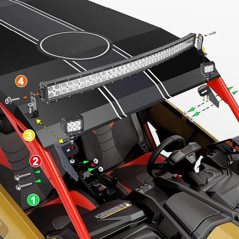 UTV Front Roof Windshield Light Bar and Pods Multi Mount Hole Bracket No Drilling Need Compatible with Can Am Maverick X3 and X3 Max 2017-2025 all Models in Saudi Arabia