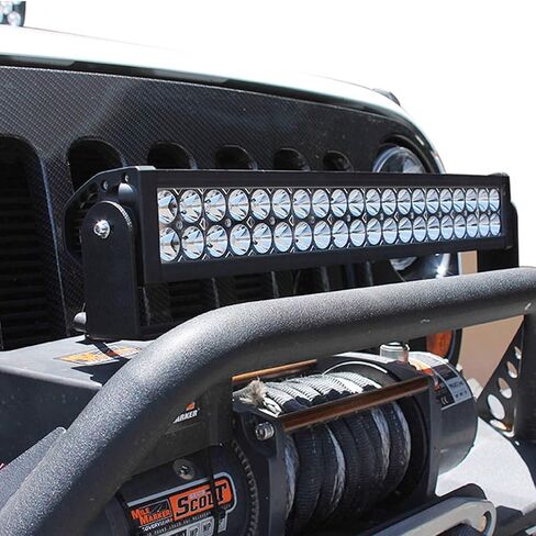 iJDMTOY Universal 20-22 بوصة LED شريط إضاءة على شكل حرف U متوافق مع Jeep Truck SUV 4x4 ATV على قضبان الثور، والمصدات، وإدراج الشبكة السفلية، والأسقف، والجذوع وما إلى ذلك. in Saudi Arabia