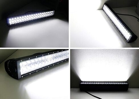 iJDMTOY Universal 20-22 بوصة LED شريط إضاءة على شكل حرف U متوافق مع Jeep Truck SUV 4x4 ATV على قضبان الثور، والمصدات، وإدراج الشبكة السفلية، والأسقف، والجذوع وما إلى ذلك. in Saudi Arabia